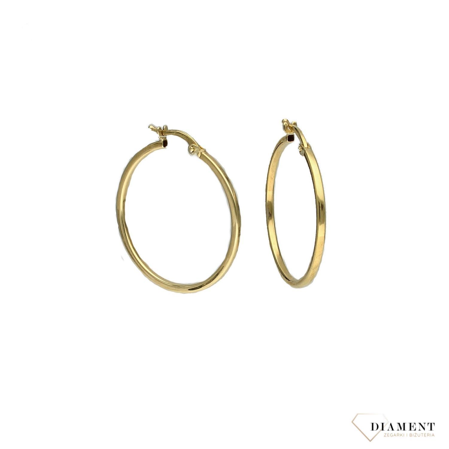 Złote kolczyki koła 333 o średnicy 2,7 cm KL 279w.jpg